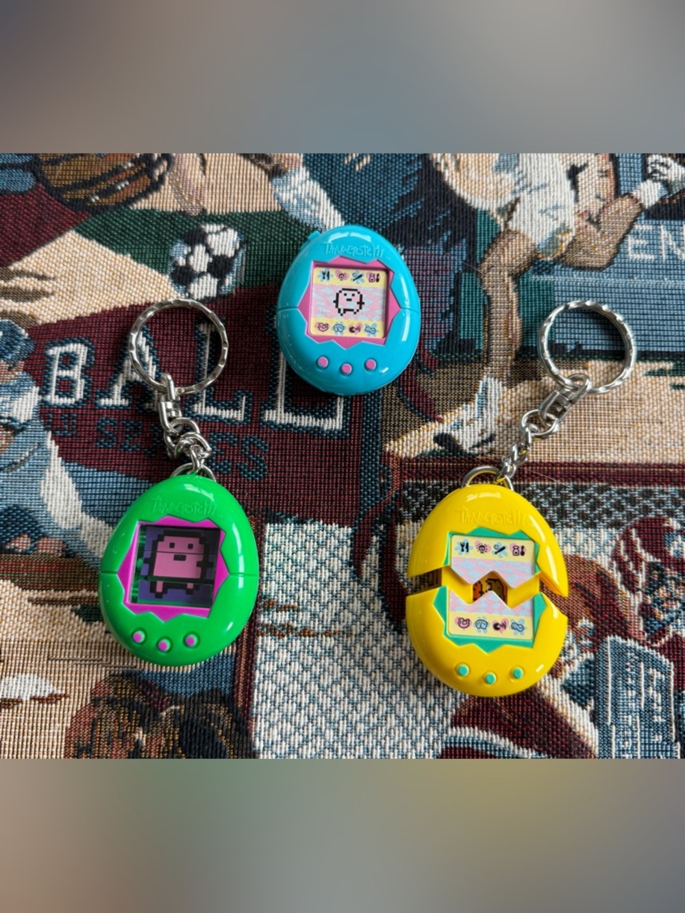 Vintage Lot of 3 1997 McDonald’s Tamagotchi Keychain Charms
